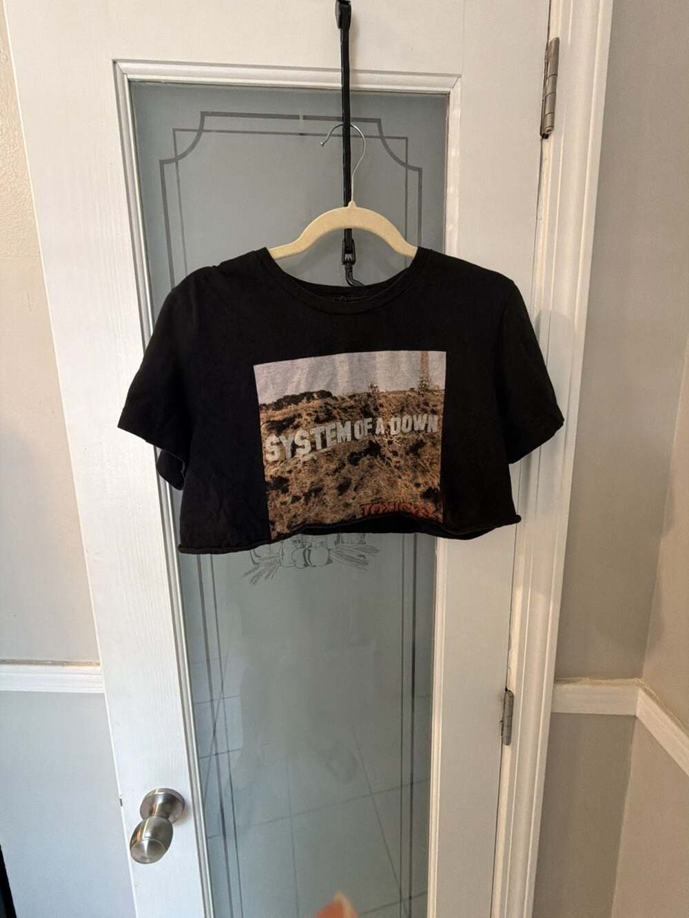 Bay Island Sportswear System of a Down Toxicity Black Crop Tee